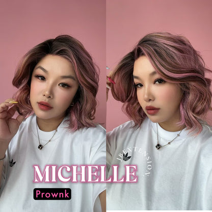 JBEXTENSION 10 Inches Prownk Pre-Cut Side Part Snowflake Lace Frontlace Glueless Wig MICHELLE PROWNK【BENDY EAR TABS】