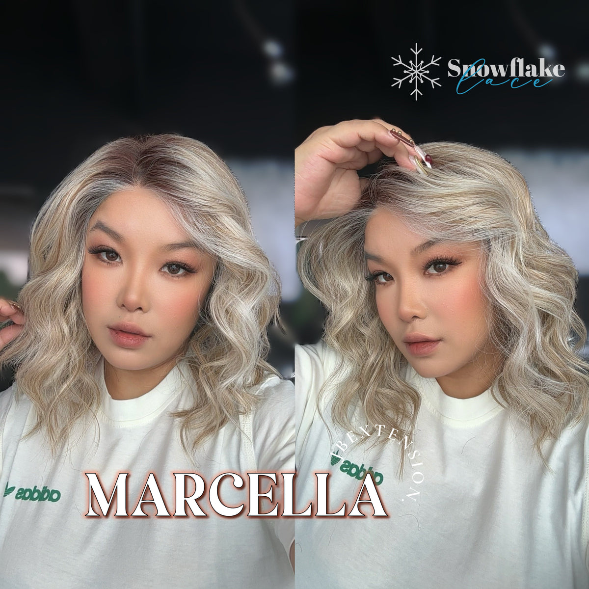 [PRE-ORDER] JBEXTENSION 15 Inches Blonde Pre-Cut Side Part Snowflake Lace Frontlace Glueless Wig MARCELA【BENDY EAR TABS】