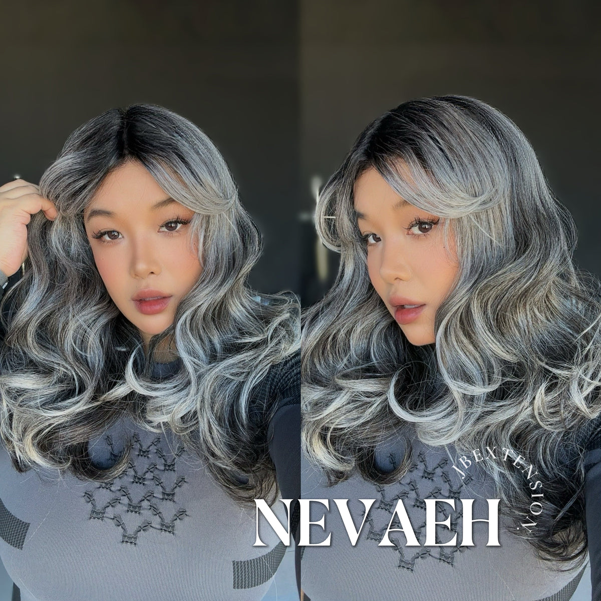 [FINAL SALE] JBEXTENSION 20 Inches Salt and Pepper Curly Pre-Cut Frontlace Glueless Black Sapphire Wig NEVAEH【BENDY EAR TABS】