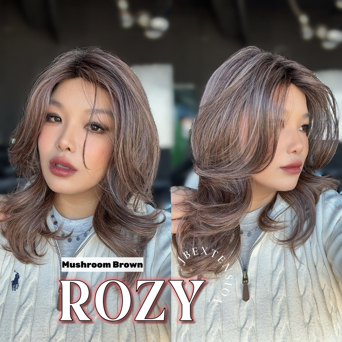 [FINAL SALE] JBEXTENSION 17 Inches Mushroom Brown Curly Women Fashion Full Machine Wig ROZY MUSHROOM BROWN【PLUS PERMATEASE】【BENDY EAR TABS】