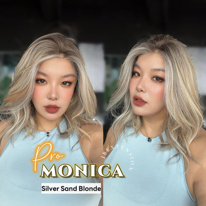 [PRE-ORDER] JBEXTENSION 16 Inches Silver Sand Blonde Pre-Cut 13X6 Free Part Snowflake Lace Frontlace Glueless Wig MONICA PRO - SILVER SAND BLONDE【BENDY EAR TABS】