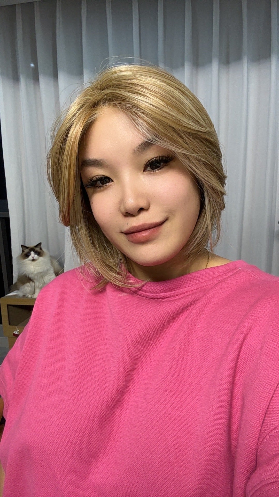 JBEXTENSION 12 Inches Bob Cut Honey Blonde Pre-Cut Snowflake Lace Frontlace Glueless Wig KHLOE HONEY BLONDE【PERMATEASE】【BENDY EAR TABS】- M/L