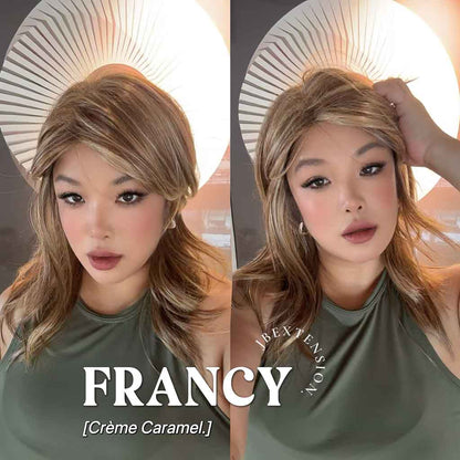 [FINAL SALE] JBEXTENSION 18 Inches Crème Caramel Women Fashion Full Machine Wig FRANCY CRèME CARAMEL【PLUS PERMATEASE】【BENDY EAR TABS】