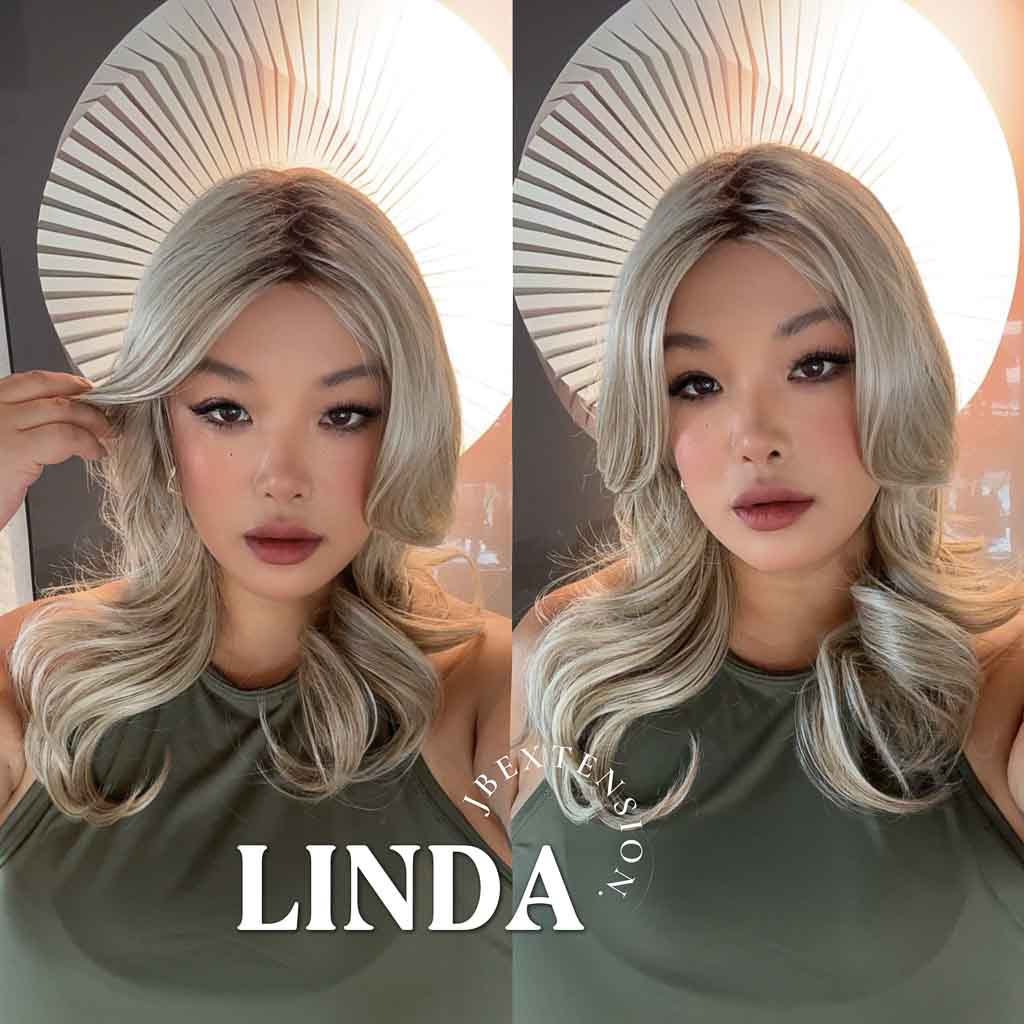 [FINAL SALE] JBEXTENSION 18 Inches Blonde Women Fashion Full Machine Wig LINDA【PLUS PERMATEASE】【BENDY EAR TABS】