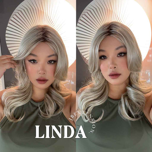 [FINAL SALE] JBEXTENSION 18 Inches Blonde Women Fashion Full Machine Wig LINDA【PLUS PERMATEASE】【BENDY EAR TABS】