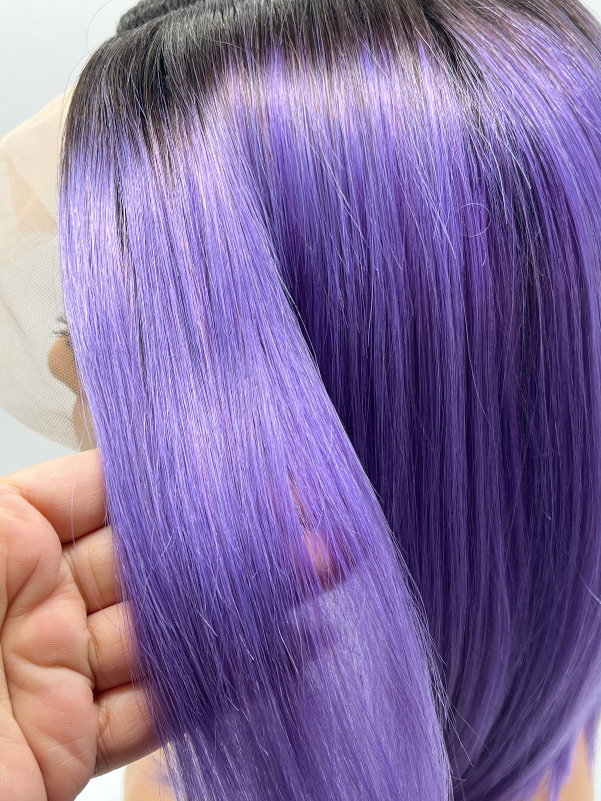 JBEXTENSION 12 Inches Bob Cut Frontlace Real Huaman Hair Crazy Color Wig PANDORA-HYACINTH