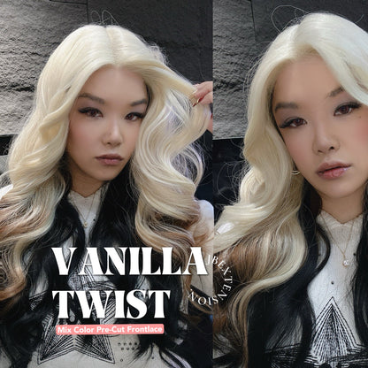 [FINAL SALE] JBEXTENSION 25 Inches Body Wave Light Blonde On The Top Mix Color Pre-Cut Frontlace Glueless Wig VANILLA TWIST