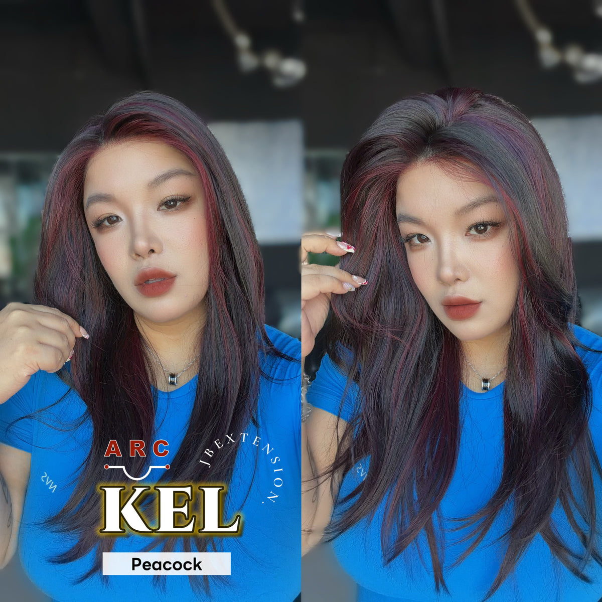 [PRE-ORDER] JBEXTENSION 22 Inches Peacock Pre-Cut Arc Snowflake Lace Frontlace Glueless Wig KEL ARC - PEACOCK【BENDY EAR TABS】