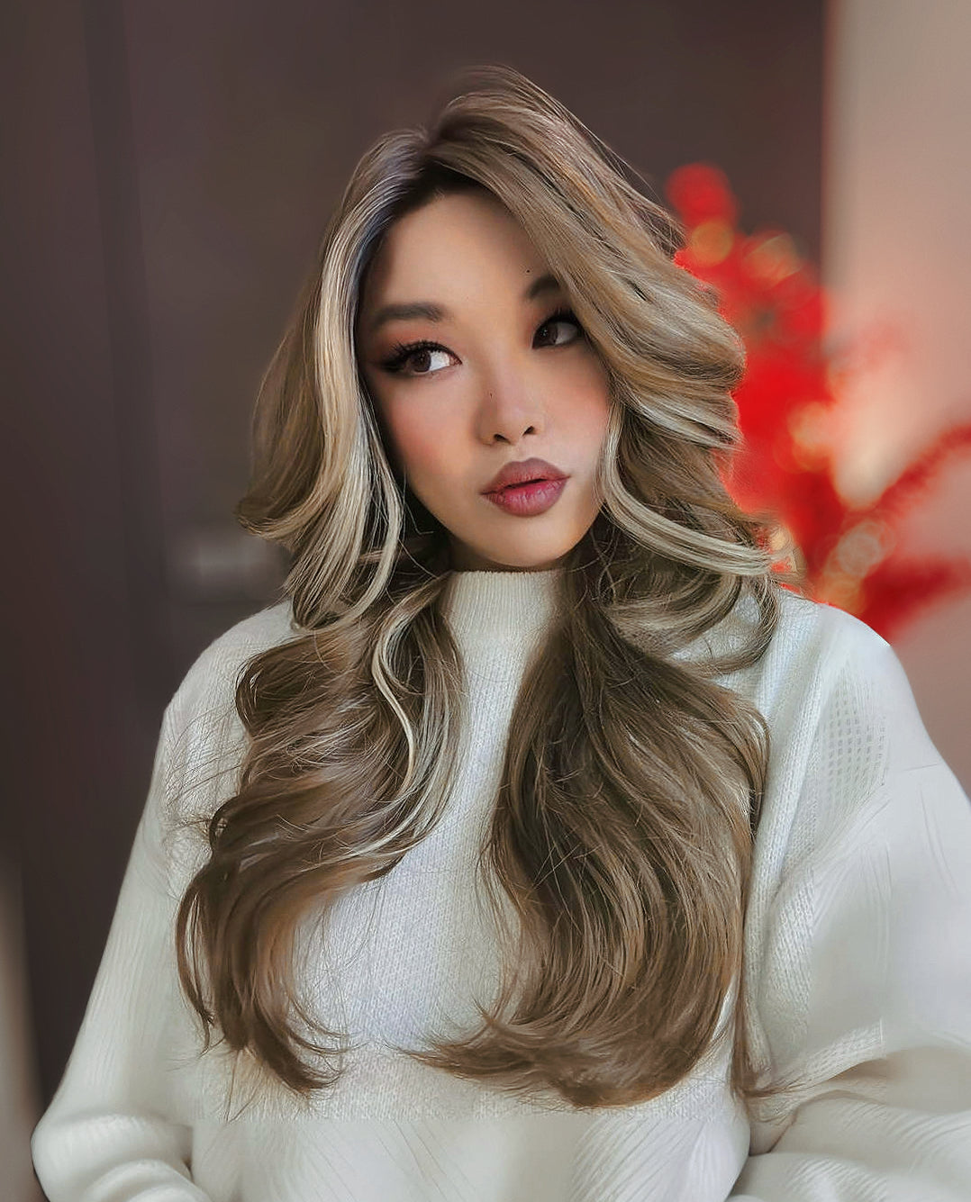 [FINAL SALE] JBEXTENSION 24 Inches Blonde Highlight Curly Lace Front Wig.Pre Plucked 13*4 HD Transparent Lace Frontal Handmade Futura Fiber Swiss Lace Synthetic Fiber Pre-Cut Lace Glueless Wig JADOR L