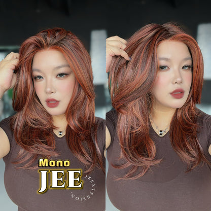 [PRE-ORDER] JBEXTENSION JEE MONO Monofilament Handmade Wig 6X5 Full Monofilament Hand Tied Top Wig 19 Inches Reddish Copper Mono Lace Wig with Anti-slip Silicone Strips Glueless Wig JEE MONO【BENDY EAR TABS】