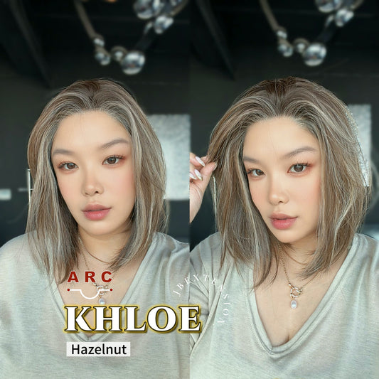 JBEXTENSION 12 Inches Bob Cut Hazelnut Pre-Cut Arc Snowflake Lace Frontlace Glueless Wig KHLOE ARC - HAZELNUT【BENDY EAR TABS】