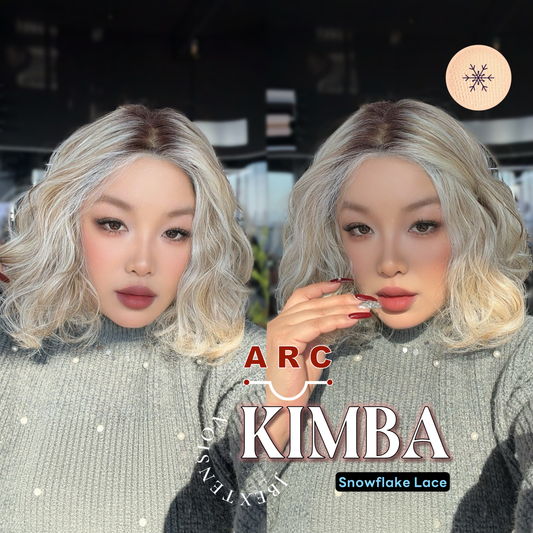 JBEXTENSION 12 Inches Mix Blonde Pre-Cut Arc Snowflake Lace Frontlace Glueless Wig KIMBA【BENDY EAR TABS】