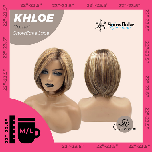 [FINAL SALE] JBEXTENSION 12 Inches Bob Cut Camel Pre-Cut Snowflake Lace Frontlace Glueless Wig KHLOE CAMEL【PERMATEASE】【BENDY EAR TABS】- M/L
