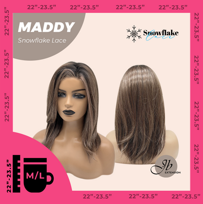[FINAL SALE] JBEXTENSION 18 Inches Pine Cones Pre-Cut Snowflake Lace Frontlace Glueless Wig MADDY SNOWFLAKE【PERMATEASE】【BENDY EAR TABS】- M/L