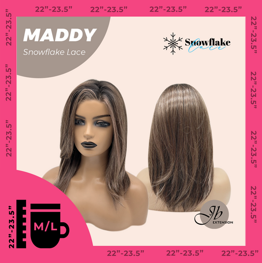 [FINAL SALE] JBEXTENSION 18 Inches Pine Cones Pre-Cut Snowflake Lace Frontlace Glueless Wig MADDY SNOWFLAKE【PERMATEASE】【BENDY EAR TABS】- M/L