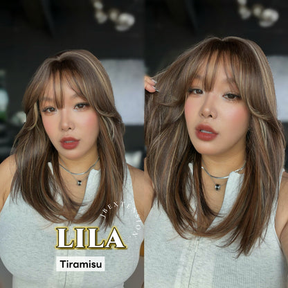 JBEXTENSION 20 Inches Scalpiana Tiramisu Wolf Cut 3.5X4 Hard Silky Top Natural Scalp Effect Wig with Bangs LILA TIRAMISU