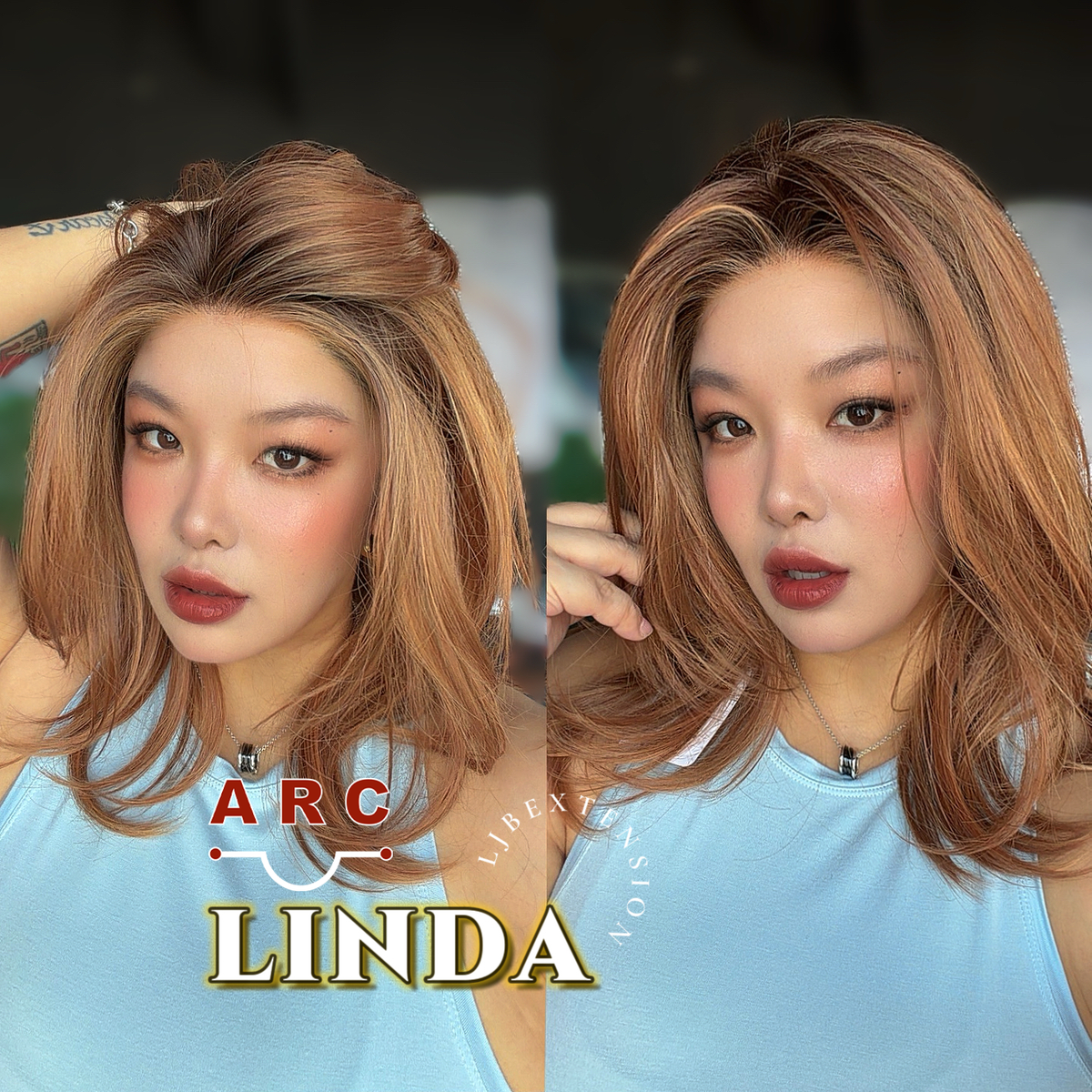 JBEXTENSION 18 Inches Copper Pre-Cut Arc Snowflake Lace Frontlace Glueless Wig LINDA SNOWFLAKE【BENDY EAR TABS】