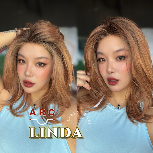 JBEXTENSION 18 Inches Copper Pre-Cut Arc Snowflake Lace Frontlace Glueless Wig LINDA SNOWFLAKE【BENDY EAR TABS】
