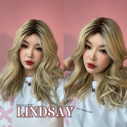 [FINAL SALE] JBEXTENSION 18 Inches Curly Blonde Women Fashion Full Machine Wig LINDSAY【PLUS PERMATEASE】【BENDY EAR TABS】