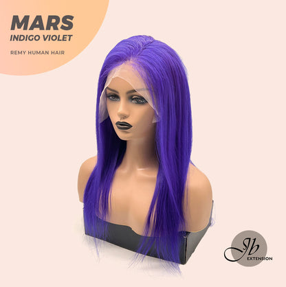 JBEXTENSION Real Human Hair 18 inches 13X5 Lakefront Free Parting 150 Density MARS ( INDIGO VIOLET )