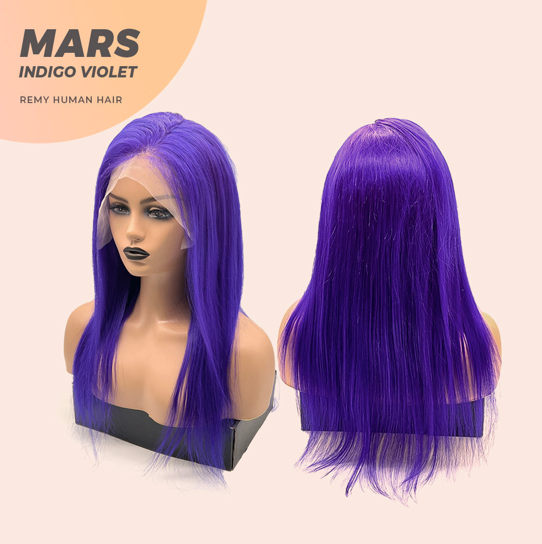 JBEXTENSION Real Human Hair 18 inches 13X5 Lakefront Free Parting 150 Density MARS ( INDIGO VIOLET )