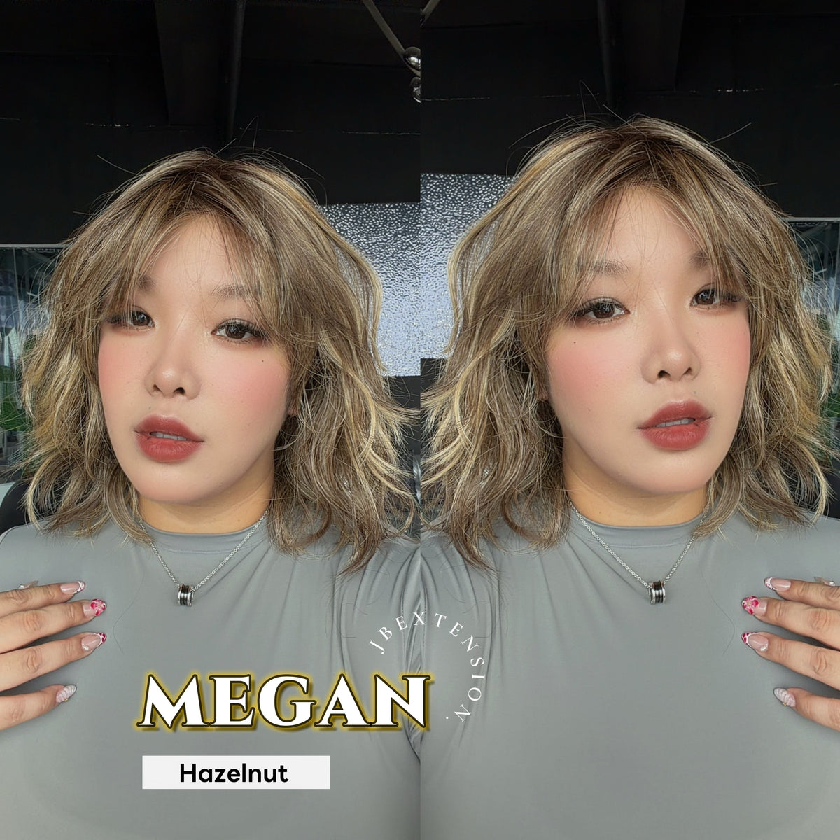 JBEXTENSION MEGAN MONO Full Monofilament Handmade Full Lace Full Hand Tied Wig 13 Inches Hazelnut Mono Lace Handmade Futura Fiber Wig with Anti-slip Silicone Strips Glueless Wig MEGAN MONO - HAZELNUT【BENDY EAR TABS】