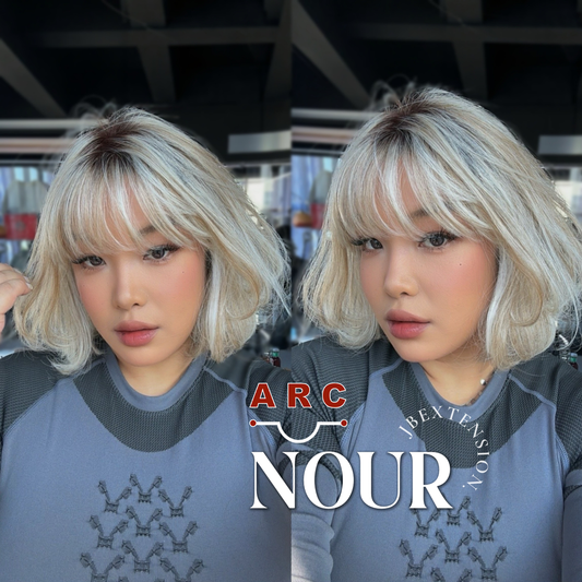 JBEXTENSION 11 Inches Mix Blonde Curly Pre-Cut Arc Snowflake Lace Frontlace Glueless Wig NOUR【BENDY EAR TABS】