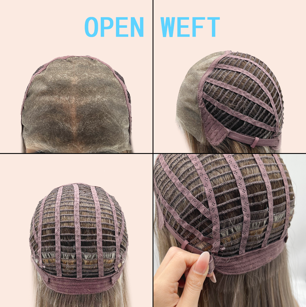 JBEXTENSION 22 Inches Hazelnut Blonde Highlight Pre-Cut 13X6 Free Part Snowflake Lace Frontlace Glueless Wig KEL PRO - HAZELNUT【BENDY EAR TABS】