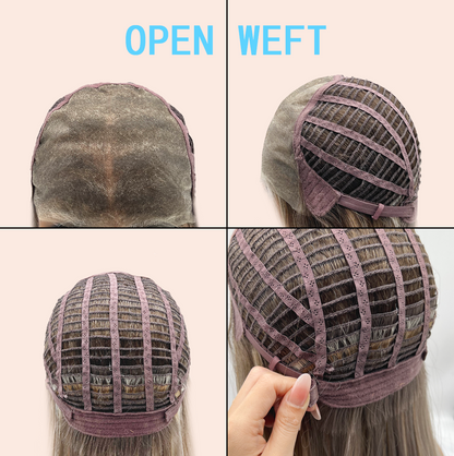 JBEXTENSION 18 Inches Hazelnut Pre-Cut 13X6 Free Part Snowflake Lace Frontlace Glueless Wig TERESA PRO - HAZELNUT【BENDY EAR TABS】