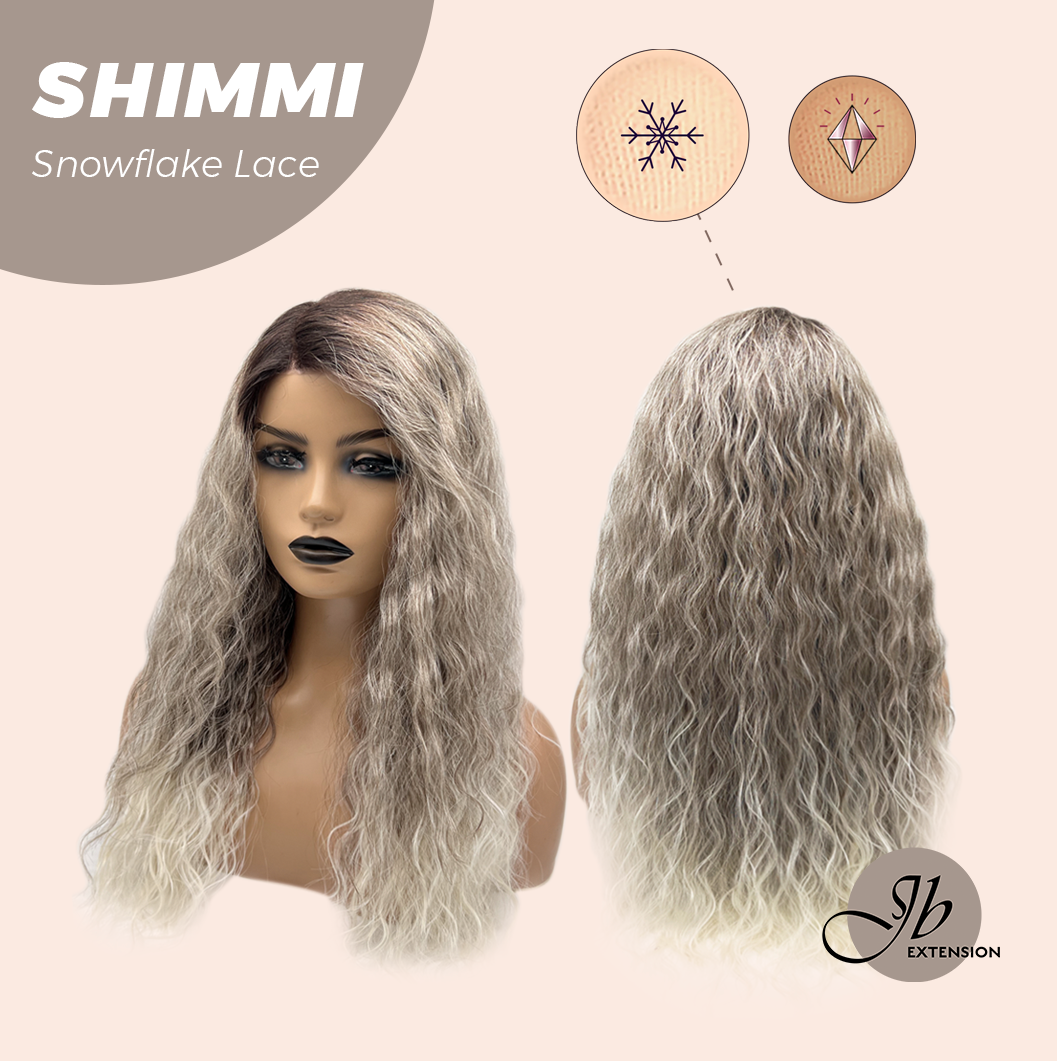 [FINAL SALE] JBEXTENSION 21 Inches Ash Grey Deep Curly Pre-Cut Side Part Snowflake Lace Frontlace Glueless Wig SHIMMI【BENDY EAR TABS】