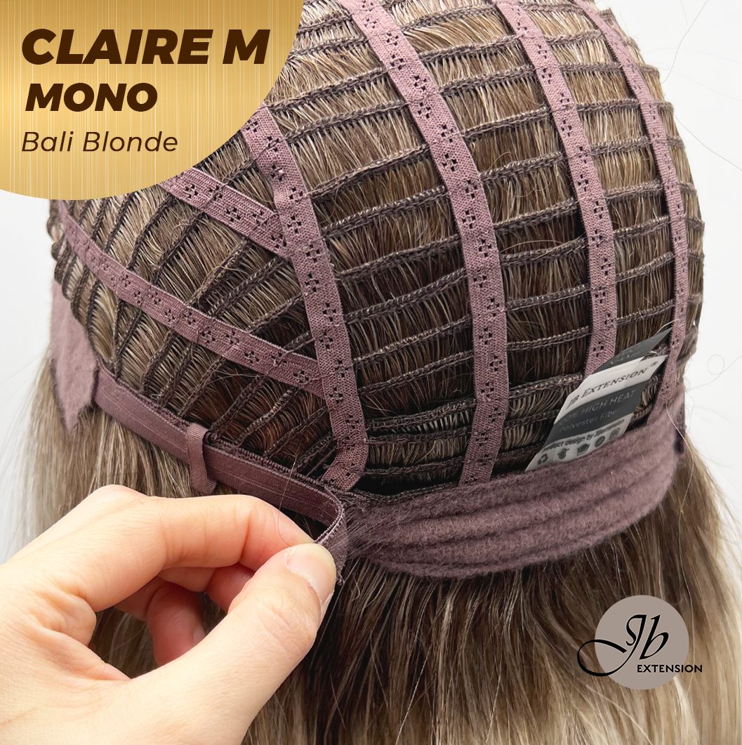 JBEXTENSION CLAIRE MONO Partial Monofilament Wig 22 Inches Bali Blonde Curly Partial Mono Lace Glueless Wig CLAIRE MONO BALI BLONDE【BENDY EAR TABS】