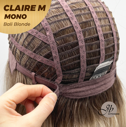 JBEXTENSION CLAIRE MONO Partial Monofilament Wig 22 Inches Bali Blonde Curly Partial Mono Lace Glueless Wig CLAIRE MONO BALI BLONDE【BENDY EAR TABS】