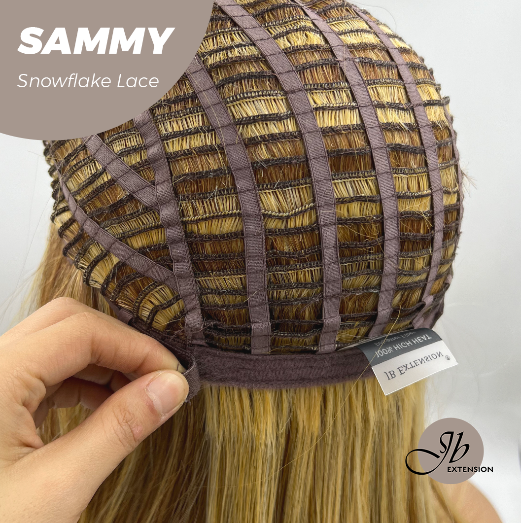 [FINAL SALE] JBEXTENSION 15 Inches Honey Blonde Pre-Cut Snowflake Lace Frontlace Glueless Wig SAMMY【PERMATEASE】【BENDY EAR TABS】- S/M