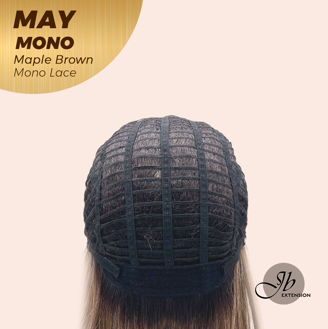 [PRE-ORDER] JBEXTENSION MAY MONO Monofilament Handmade Wig 6X5 Full Monofilament Hand Tied Top Wig 14 Inches Maple Brown Mono Lace Wig with Anti-slip Silicone Strips Glueless Wig MAY MONO - MAPLE BROWN【BENDY EAR TABS】