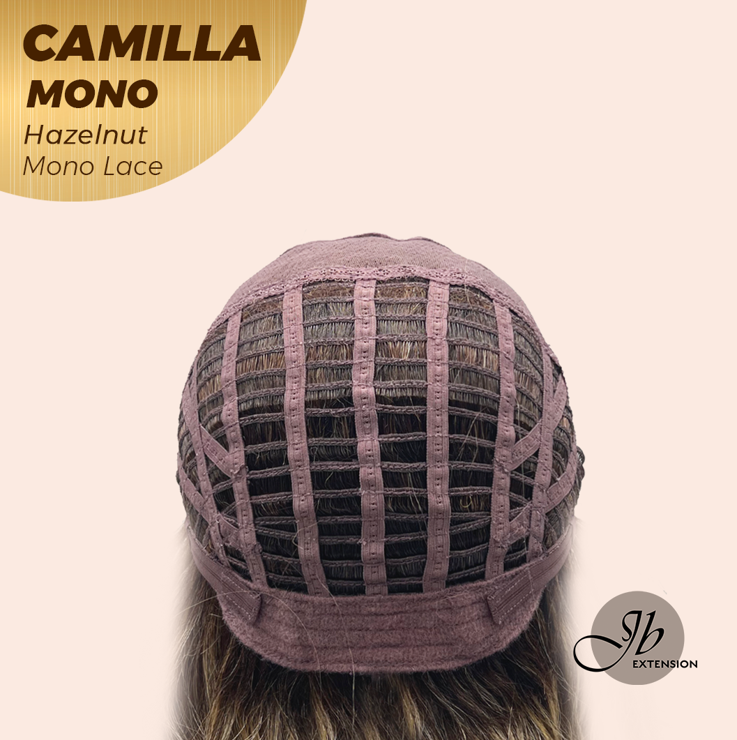 JBEXTENSION CAMILLA MONO Monofilament Handmade Wig 6X5 Full Monofilament Hand Tied Top Wig 20 Inches Hazelnut Mono Lace Wig With Anti-slip Silicone Strips Glueless Wig CAMILLA MONO HAZELNUT【BENDY EAR TABS】