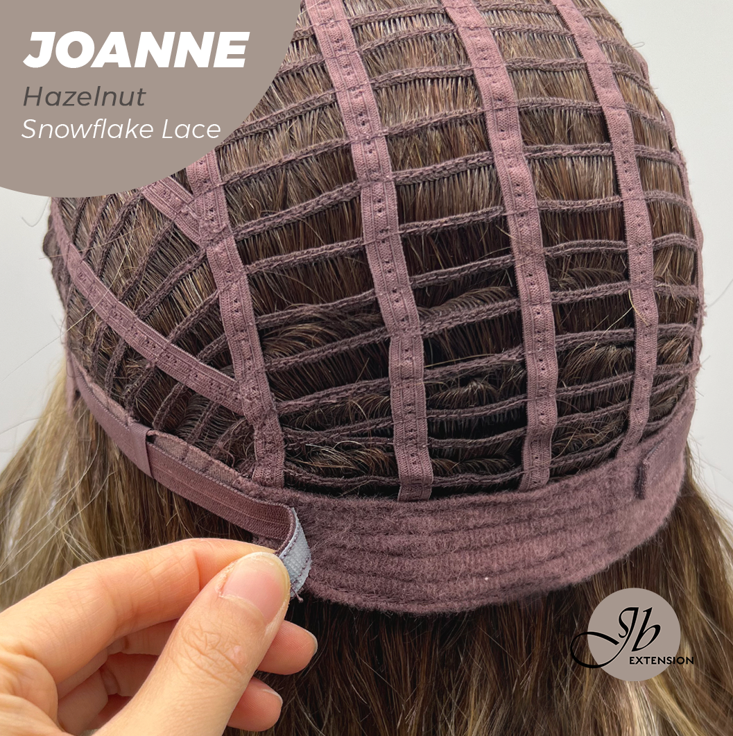 JBEXTENSION 11 Inches Hazelnut Pre-Cut Side Part Snowflake Lace Frontlace Glueless Wig JOANNE HAZELNUT【BENDY EAR TABS】