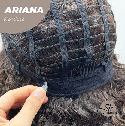 [FINAL SALE] JBEXTENSION 16 Inches Deep Curly Dark Brown Pre-Cut Side Part Frontlace Glueless Black Sapphire Wig ARIANA【BENDY EAR TABS】