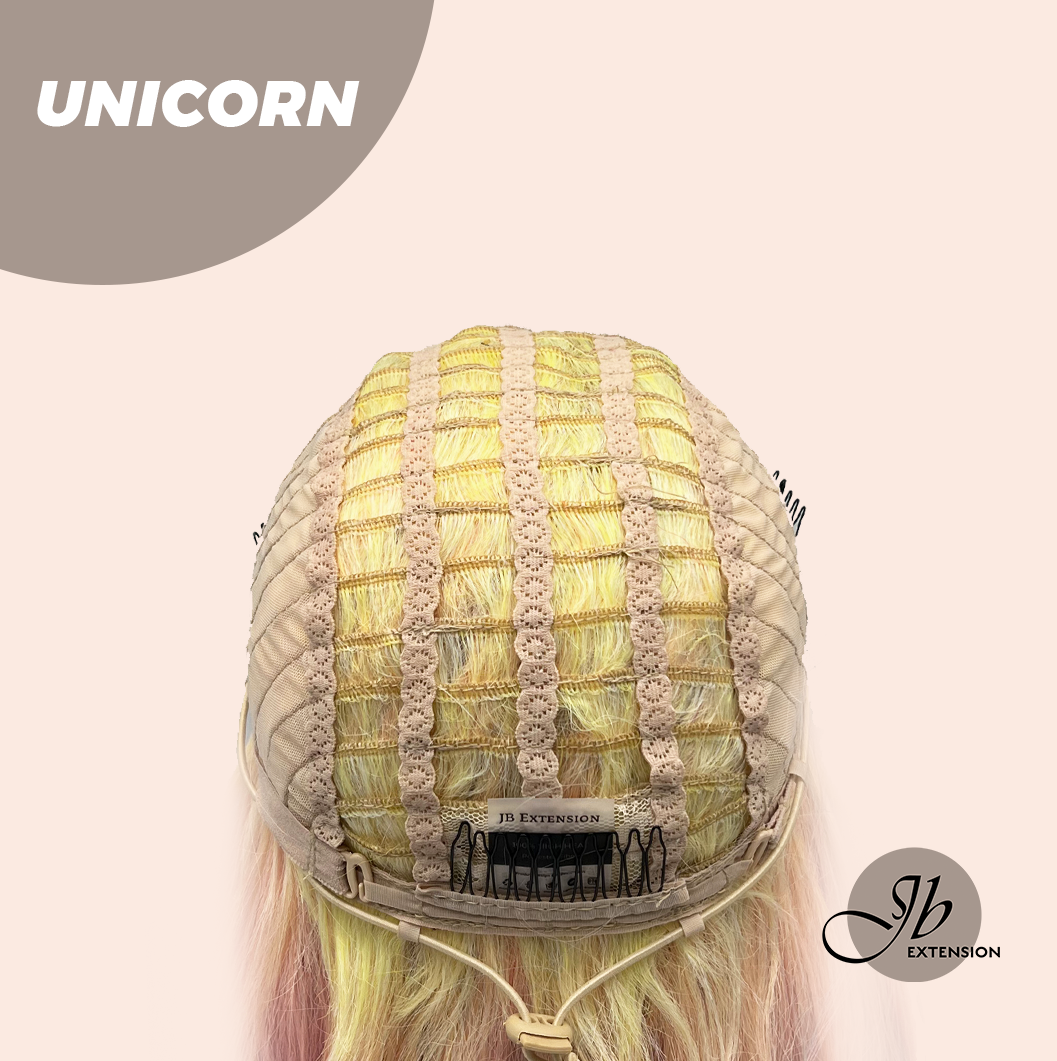 [FINAL SALE] JBEXTENSION 26 Inches Curly Rainbow Color with Tinsel Halloween Style Headband Wig UNICORN