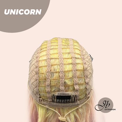 [FINAL SALE] JBEXTENSION 26 Inches Curly Rainbow Color with Tinsel Halloween Style Headband Wig UNICORN
