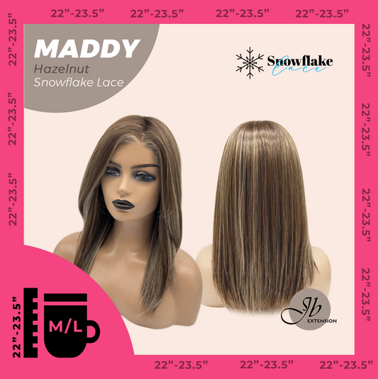 [FINAL SALE] JBEXTENSION 18 Inches Hazelnut Pre-Cut Snowflake Lace Frontlace Glueless Wig MADDY SNOWFLAKE - HAZELNUT【PERMATEASE】【BENDY EAR TABS】- M/L