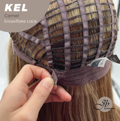 [FINAL SALE] JBEXTENSION 22 Inches Camel Pre-Cut Snowflake Lace Frontlace Glueless Wig KEL CAMEL【PERMATEASE】【BENDY EAR TABS】- M/L
