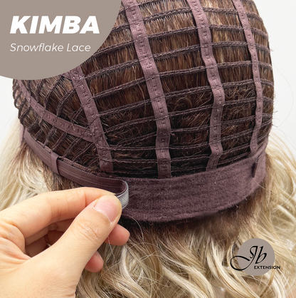 JBEXTENSION 12 Inches Mix Blonde Pre-Cut Arc Snowflake Lace Frontlace Glueless Wig KIMBA【BENDY EAR TABS】