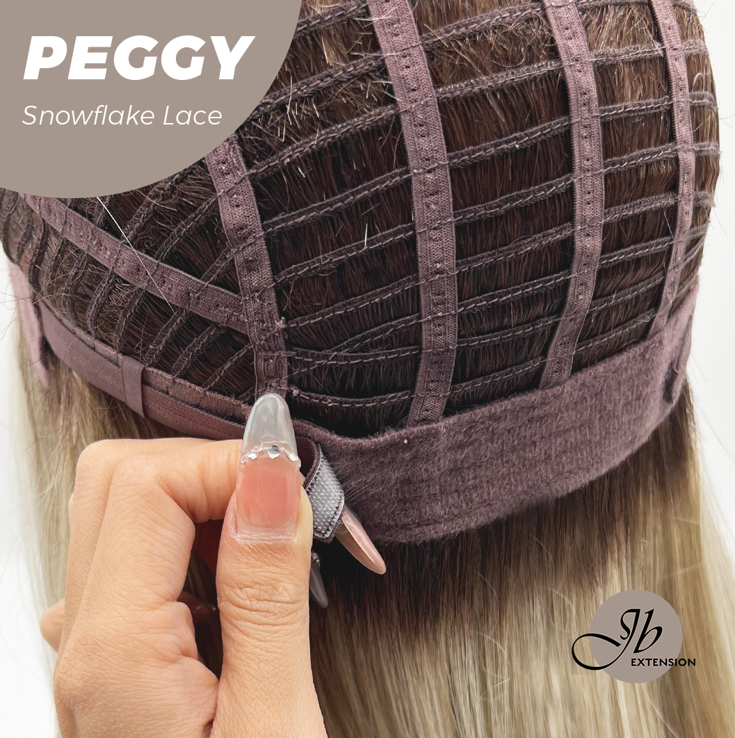 JBEXTENSION 19 Inches Long Straight Mix Blonde Pre-Cut Side Part Snowflake Lace Frontlace Glueless Wig PEGGY MIX BLONDE【BENDY EAR TABS】