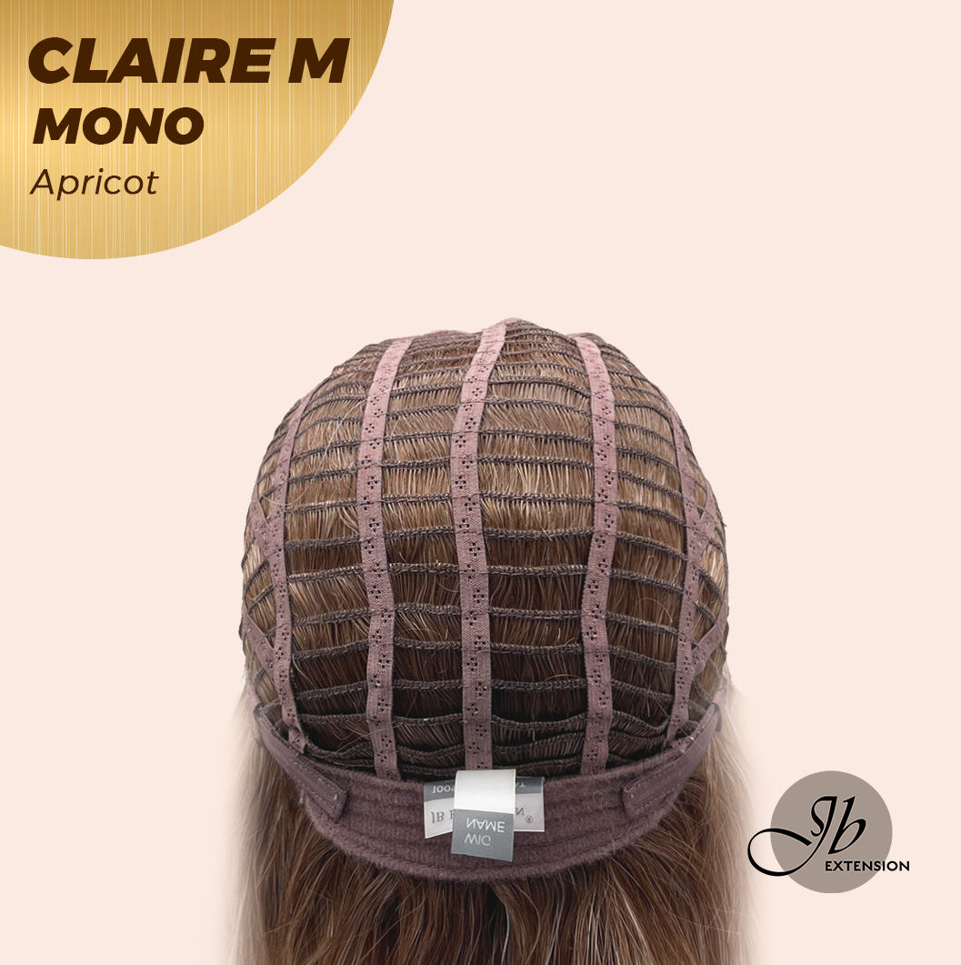 JBEXTENSION CLAIRE MONO Partial Monofilament Wig 22 Inches Apricot Curly Partial Mono Lace Glueless Wig CLAIRE MONO APRICOT【BENDY EAR TABS】