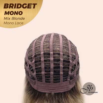 JBEXTENSION BRIDGET MONO Monofilament Handmade Wig 6X5 Full Monofilament Hand Tied Top Wig 15 Inches Mix Blonde Mono Lace Wig With Anti-slip Silicone Strips Glueless Wig BRIDGET MONO MIX BLONDE【BENDY EAR TABS