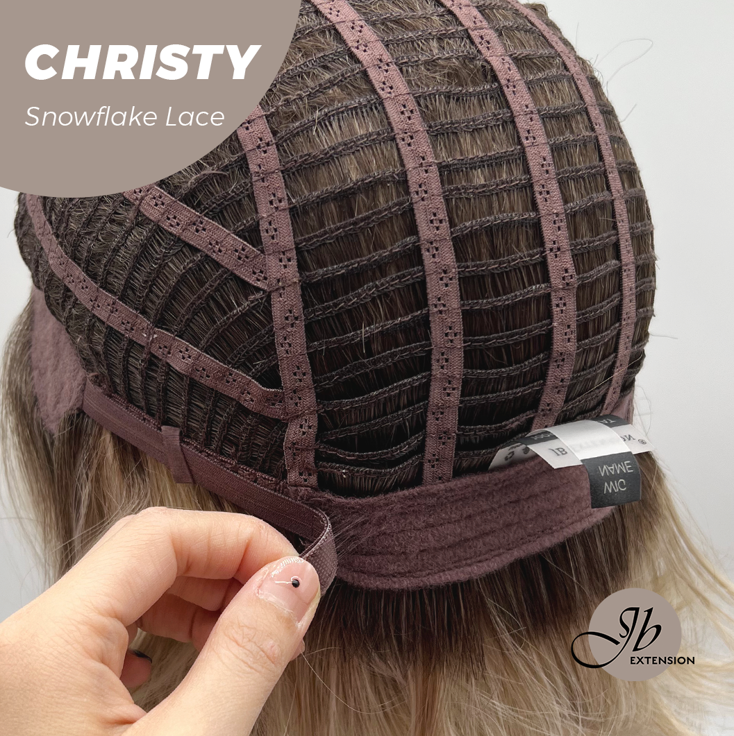 JBEXTENSION 11 Inches Mix Blonde Pre-Cut Side Part Snowflake Lace Frontlace Glueless Wig CHRISTY SNOWFLAKE【BENDY EAR TABS】