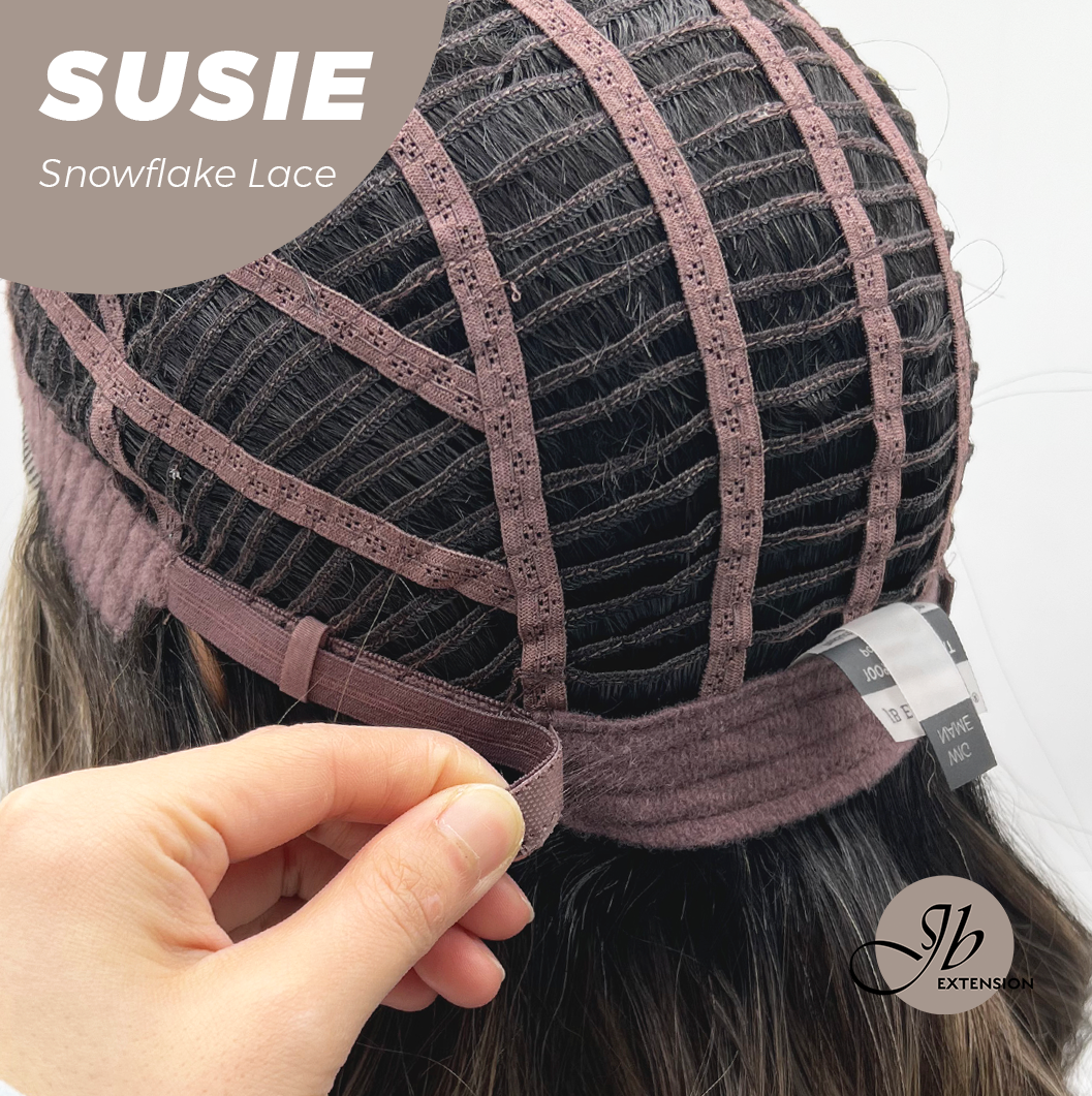 JBEXTENSION 16 Inches Dark Hazelnut Pre-Cut Arc Snowflake Lace Frontlace Glueless Wig SUSIE SNOWFLAKE【BENDY EAR TABS】