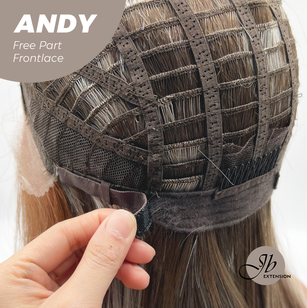 [FINAL SALE] JBEXTENSION 27 Inches Long Straight Bronze Pre-Cut Free Part Frontlace Glueless Wig ANDY