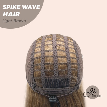 JBEXTENSION 24 Inches Long Curly Hair Light Brown Headband Wig SPIKE WAVE HAIR - LIGHT BROWN