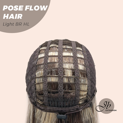 JBEXTENSION 18 Inches Light Brown Highlight Headband Wig POSE FLOW HAIR - LIGHT BROWN HIGHLIGHT